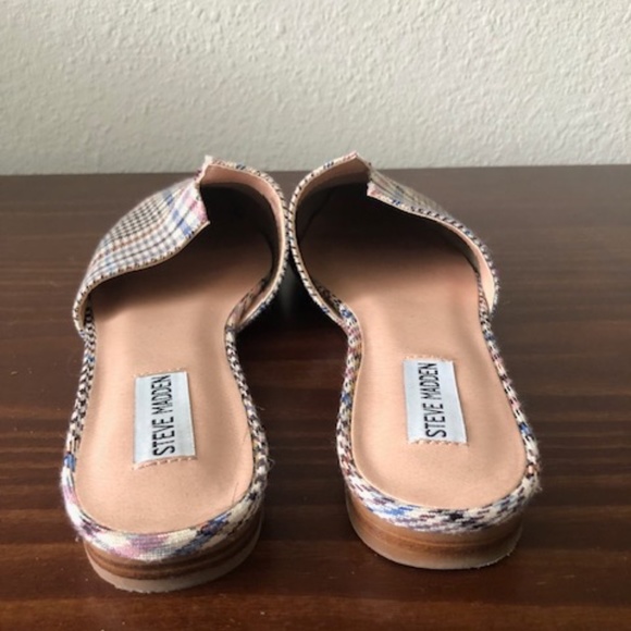 Steve Madden Ally Plaid flat slip on Mules sz 10 medium - Picture 8 of 9